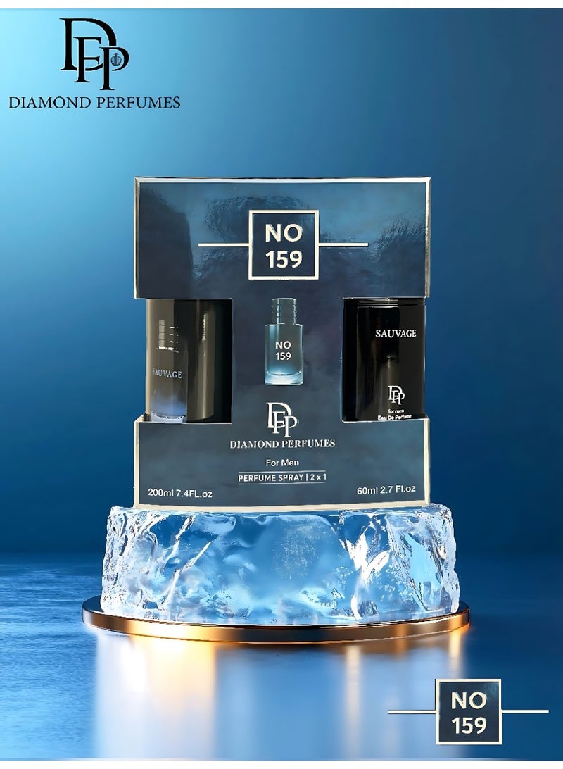 دايموند عطور دياموند طقم هدايا رقم 159 بيرفيوم سبراي 2*1 رجالي - Image 3